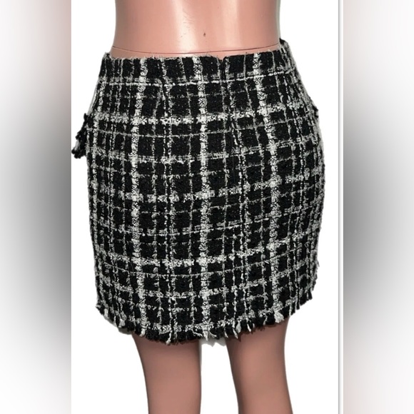 Ronny Kobo Quinn knit mini skirt cable knit boucle tweed wool/poly/elastin Nwts - Picture 4 of 8